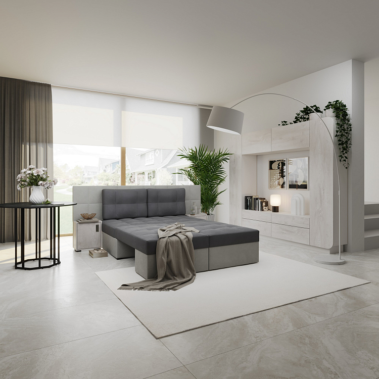 Стенка Лаванда 2 Белый / бетон пайн белый